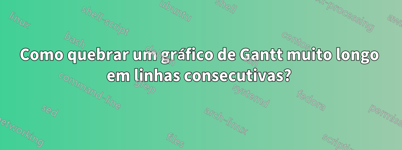 Como quebrar um gráfico de Gantt muito longo em linhas consecutivas?