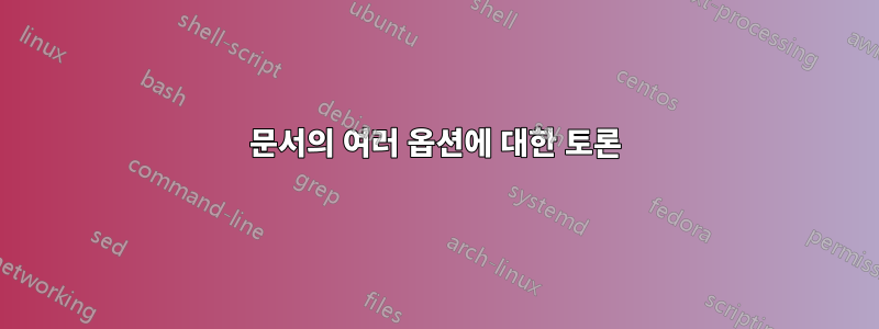 문서의 여러 옵션에 대한 토론