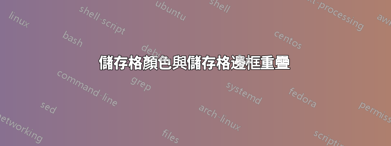 儲存格顏色與儲存格邊框重疊