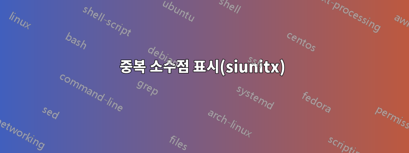 중복 소수점 표시(siunitx)