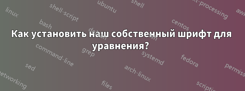 Как установить наш собственный шрифт для уравнения? 