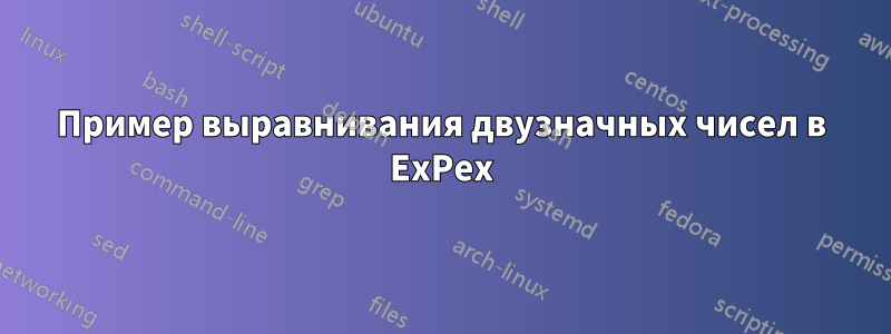 Пример выравнивания двузначных чисел в ExPex