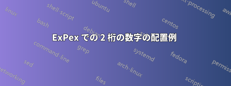 ExPex での 2 桁の数字の配置例