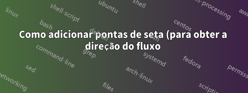 Como adicionar pontas de seta (para obter a direção do fluxo) a um diagrama de processo com visualização de dados TikZ?