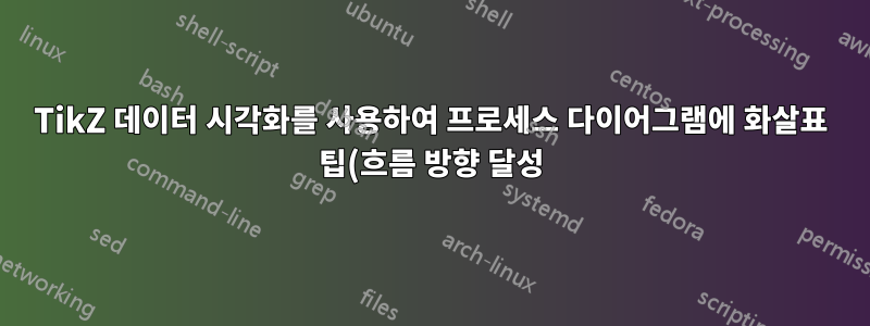 TikZ 데이터 시각화를 사용하여 프로세스 다이어그램에 화살표 팁(흐름 방향 달성)을 추가하는 방법은 무엇입니까?