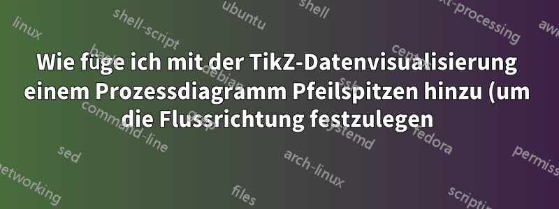 Wie füge ich mit der TikZ-Datenvisualisierung einem Prozessdiagramm Pfeilspitzen hinzu (um die Flussrichtung festzulegen)?