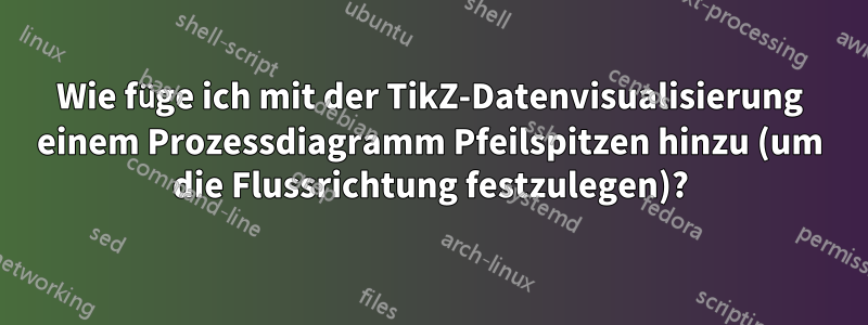 Wie füge ich mit der TikZ-Datenvisualisierung einem Prozessdiagramm Pfeilspitzen hinzu (um die Flussrichtung festzulegen)?