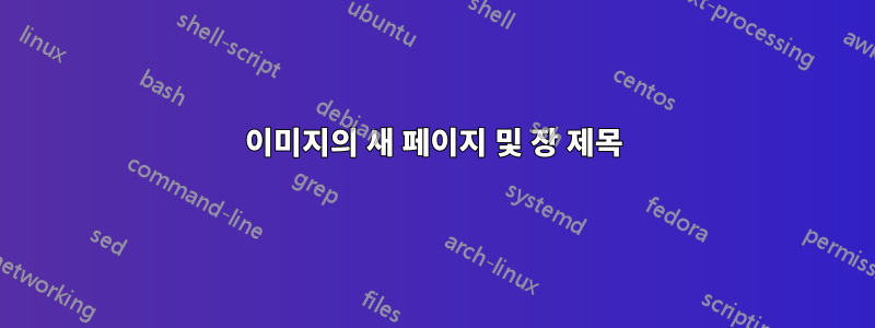 이미지의 새 페이지 및 장 제목