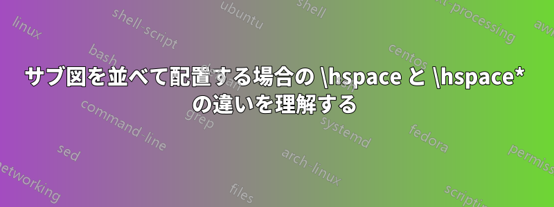 サブ図を並べて配置する場合の \hspace と \hspace* の違いを理解する