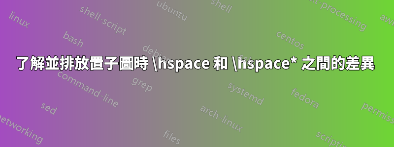 了解並排放置子圖時 \hspace 和 \hspace* 之間的差異