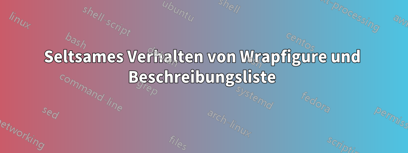 Seltsames Verhalten von Wrapfigure und Beschreibungsliste