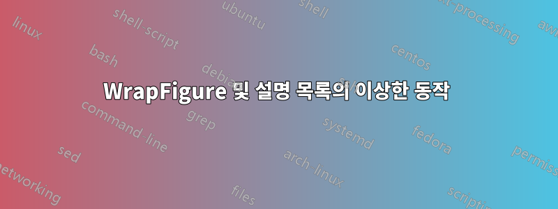 WrapFigure 및 설명 목록의 이상한 동작