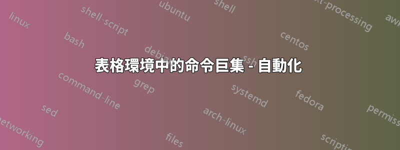 表格環境中的命令巨集 - 自動化