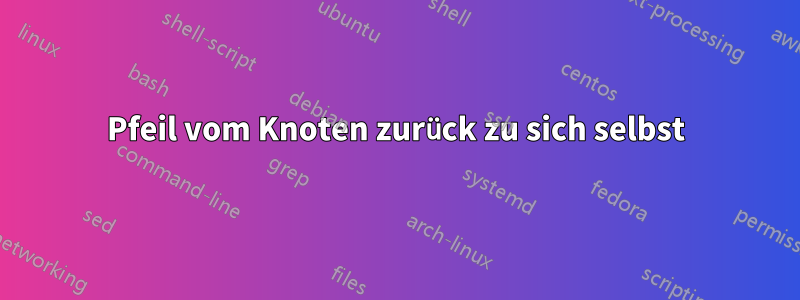 Pfeil vom Knoten zurück zu sich selbst