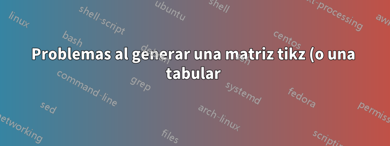 Problemas al generar una matriz tikz (o una tabular) usando \pgfplotstableforeachcolumn