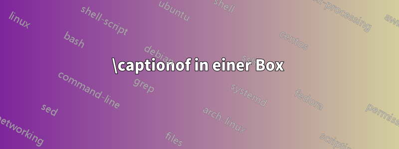 \captionof in einer Box