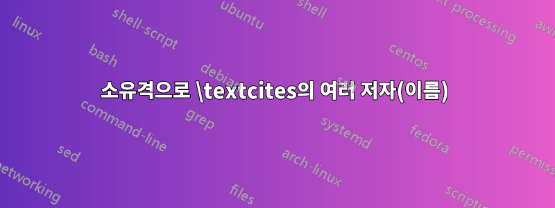 소유격으로 \textcites의 여러 저자(이름)