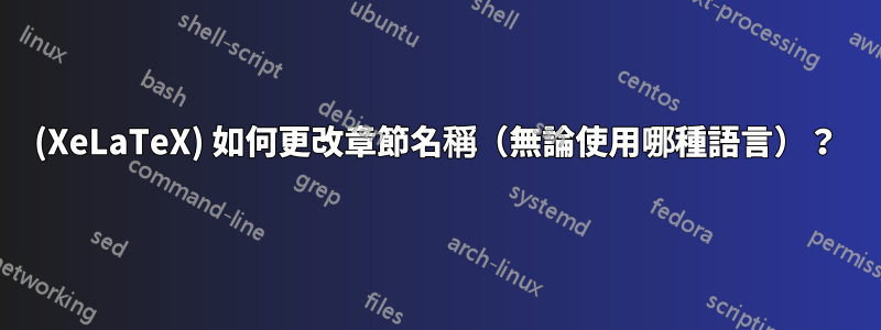 (XeLaTeX) 如何更改章節名稱（無論使用哪種語言）？