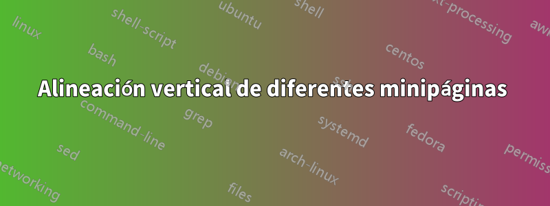 Alineación vertical de diferentes minipáginas