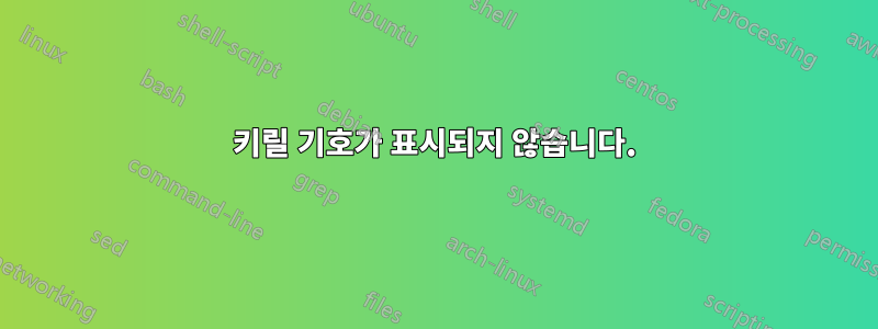 키릴 기호가 표시되지 않습니다.