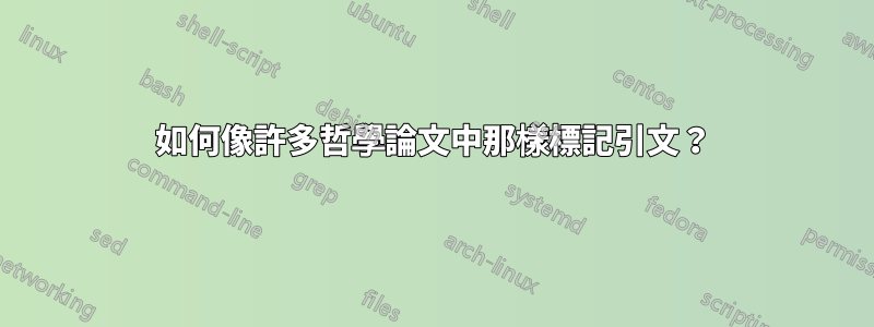 如何像許多哲學論文中那樣標記引文？