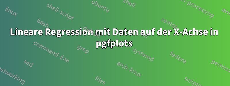 Lineare Regression mit Daten auf der X-Achse in pgfplots