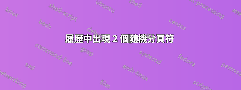 履歷中出現 2 個隨機分頁符
