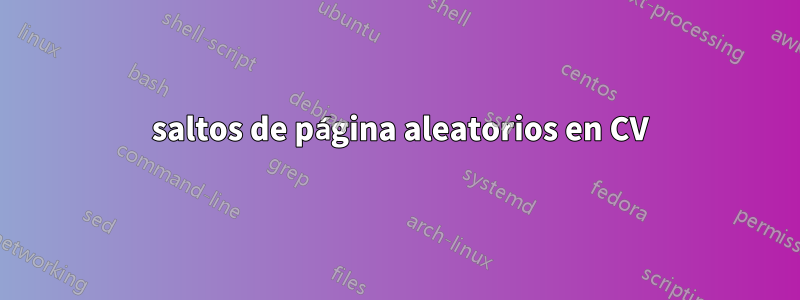 2 saltos de página aleatorios en CV