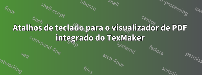 Atalhos de teclado para o visualizador de PDF integrado do TexMaker
