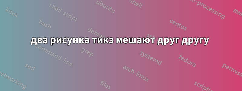 два рисунка тикз мешают друг другу