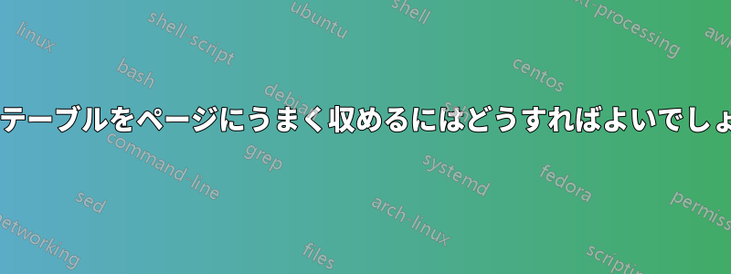横長のテーブルをページにうまく収めるにはどうすればよいでしょうか?