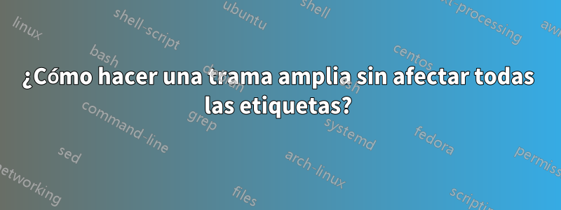 ¿Cómo hacer una trama amplia sin afectar todas las etiquetas?