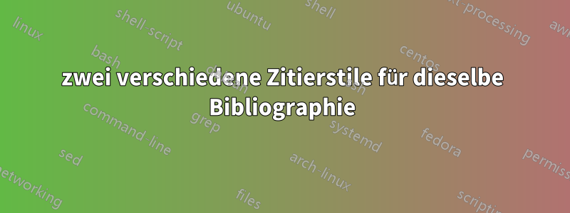 zwei verschiedene Zitierstile für dieselbe Bibliographie