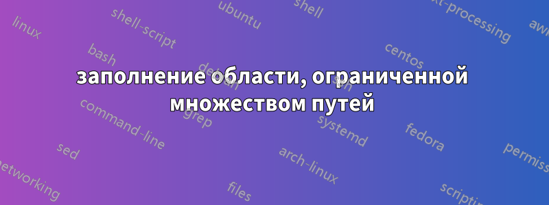 заполнение области, ограниченной множеством путей