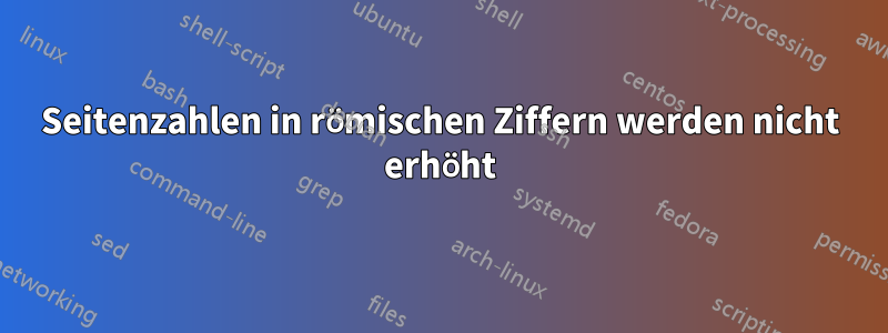Seitenzahlen in römischen Ziffern werden nicht erhöht