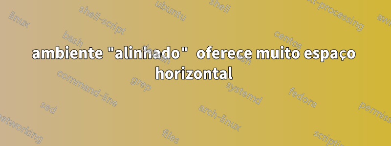 ambiente "alinhado" oferece muito espaço horizontal