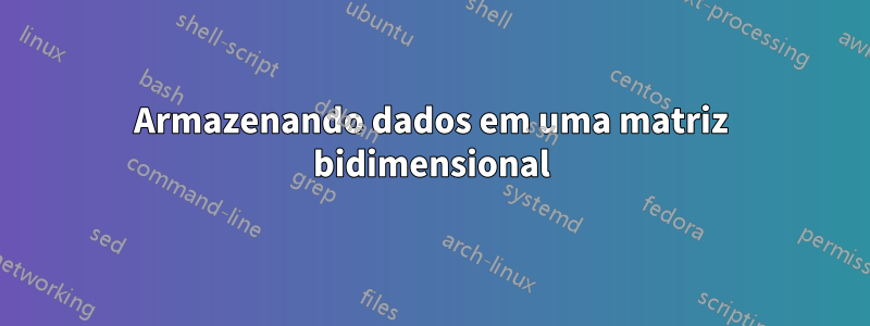 Armazenando dados em uma matriz bidimensional