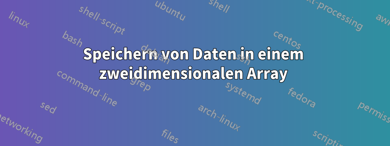 Speichern von Daten in einem zweidimensionalen Array