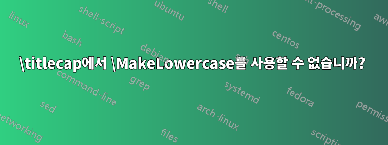 \titlecap에서 \MakeLowercase를 사용할 수 없습니까?