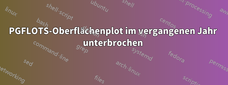 PGFLOTS-Oberflächenplot im vergangenen Jahr unterbrochen