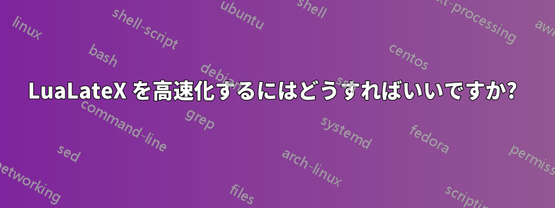 LuaLateX を高速化するにはどうすればいいですか? 