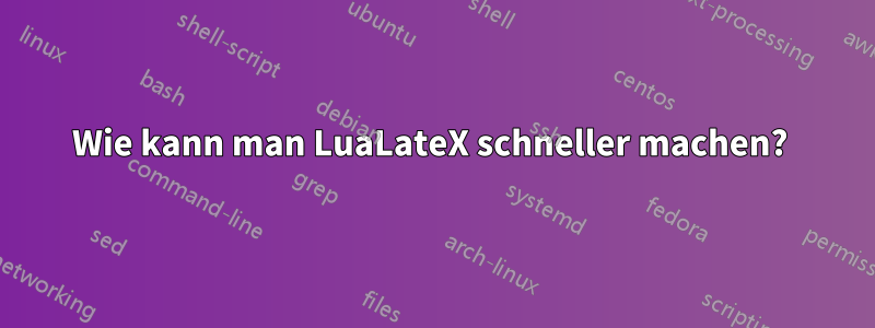 Wie kann man LuaLateX schneller machen? 
