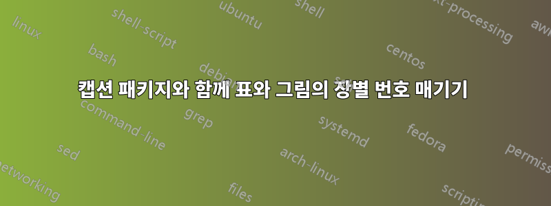 캡션 패키지와 함께 표와 그림의 장별 번호 매기기