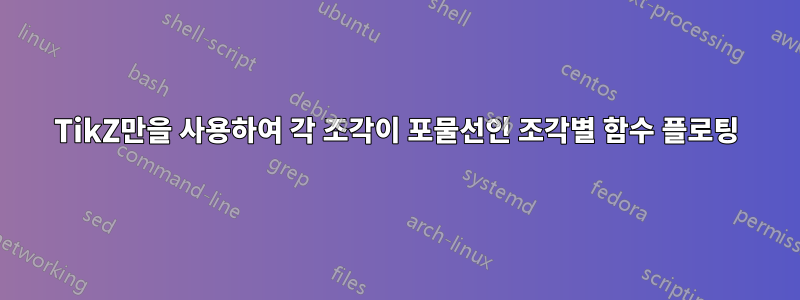 TikZ만을 사용하여 각 조각이 포물선인 조각별 함수 플로팅