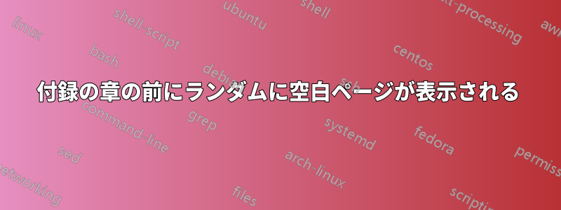 付録の章の前にランダムに空白ページが表示される