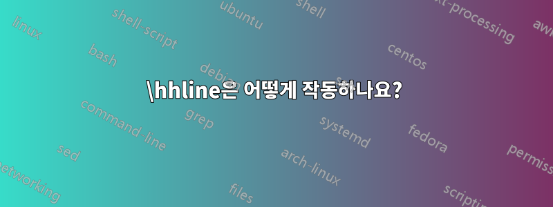 \hhline은 어떻게 작동하나요?