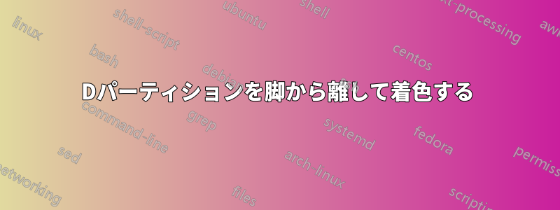 3Dパーティションを脚から離して着色する