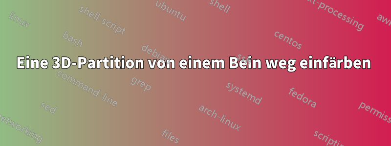 Eine 3D-Partition von einem Bein weg einfärben