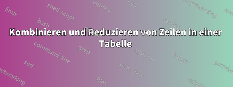 Kombinieren und Reduzieren von Zeilen in einer Tabelle