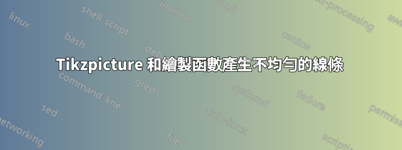 Tikzpicture 和繪製函數產生不均勻的線條